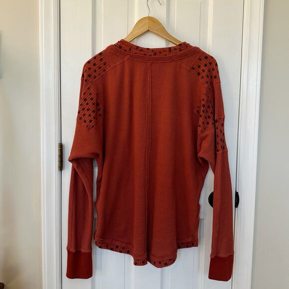 Women’s Free People Heart To Heart Top Thermal Brick Red Size M - Picture 5 of 5